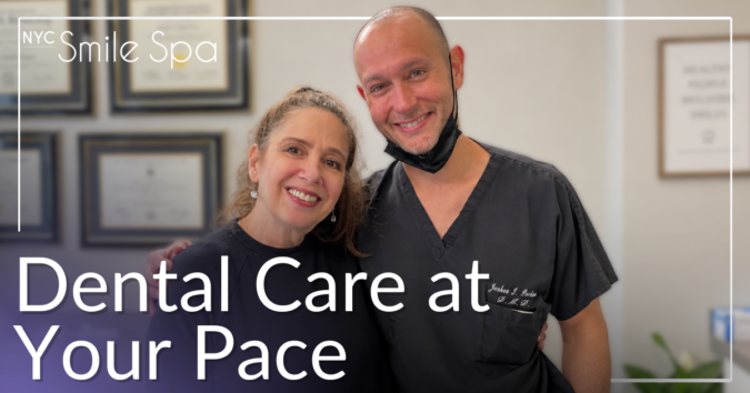 Dental Care at Your Pace Doctor and patient hugging and smiling
